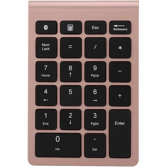 EFFFERTWQL-22 Keys Numeric Keypad, Bluetooth Mini Keyboard, Financial Accounting Number Pad, for Laptop Desktop, PC(Rose Gold)