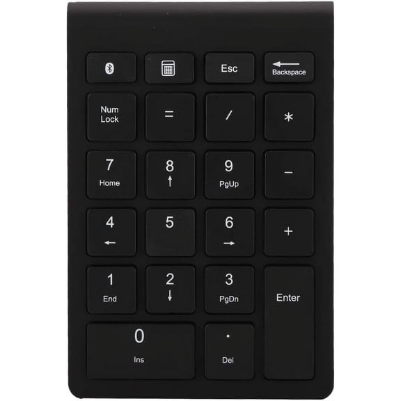 EFFFERTWQL-22 Keys Numeric Keypad, Bluetooth Mini Keyboard, Portable Mini Financial Accounting Rechargeable Number Pad, for Laptop Desktop, PC(Black)