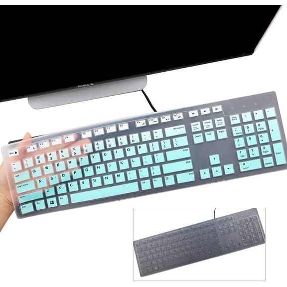 EFFFERTWQL-2PCS Keyboard Cover for Dell KM636 KB216 KB216t KB216d KB216p Wired & Wireless Keyboard, Dell Optiplex 5250 3050 3240 5460 7450 7050, Dell Inspiron Desktop 24" 27" 5400 5490 7700 7790 3475
