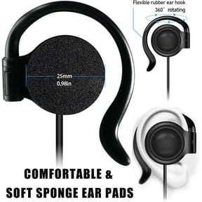 EFFFERTWQL-3.5mm Single Side Earphone Earbud One Ear Headphone for EXD-101 ATG-100T ELGT-470 Wireless Tour Guide System Receiver Touring Groups Radio Podcast Laptop MP3/4 Tablet PC Skype YouTube (Rig