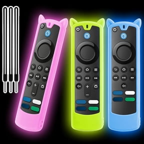 EFFFERTWQL-3 Packs TV Stick Remote Cover Glow in The Dark,Tvstick Cover for Voice Remote 4k/4k Max/Lite(3rd Gen) 2021 Release, Anti Slip Protective Sleeve Case with Lanyard