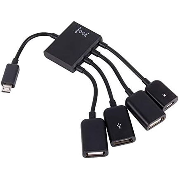 EFFFERTWQL-4 Port Micro USB Adapter Cable, OTG Hub Adapter Cable for Android Tablet Smartphone for USB OTG/