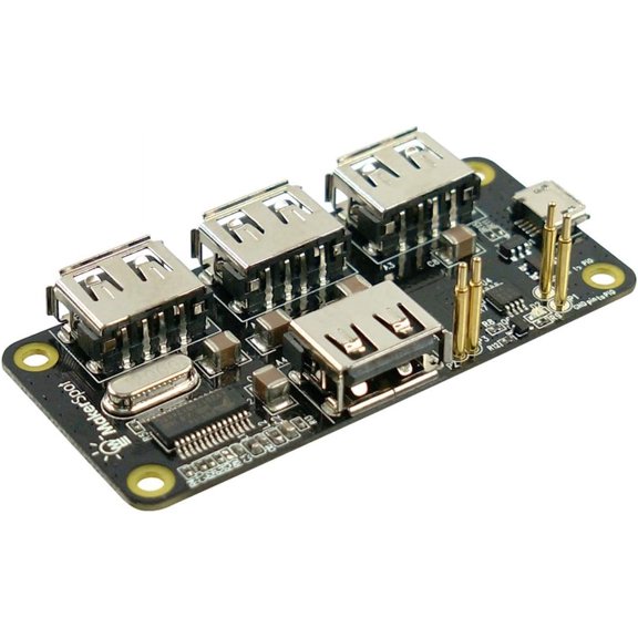 EFFFERTWQL-4-Port Stackable USB Hub HAT for Raspberry Pi Zero V1.3 (with Camera Connector) and Pi Zero W /2W (with Bluetooth & WiFi)