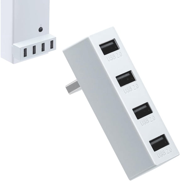 EFFFERTWQL-4 Ports USB Hub 2.0 for Xbox Series S, Portable High Speed USB Hub Splitter Expansion Adapter Accessories Compatible with Xbox Series S Console Only - White