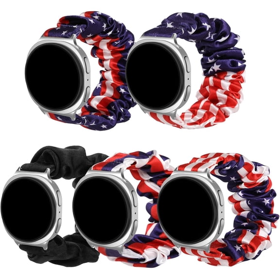 EFFFERTWQL-5-Pack Elastic Scrunchie Bands Compatible with Samsung Galaxy Watch 8 40mm 44mm 46mm, Stretchy Bracelet Band for Women Compatible with Samsung Galaxy Watch 8 Classic 46mm (2025)