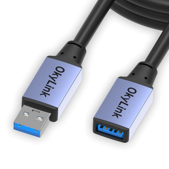EFFFERTWQL-5ft(1.5M) USB 3.0/3.2 Gen 1 Extension Cable A Male to A Female 5Gbps with Aluminum Shell for Hard Drive, SSD, Printer, PC