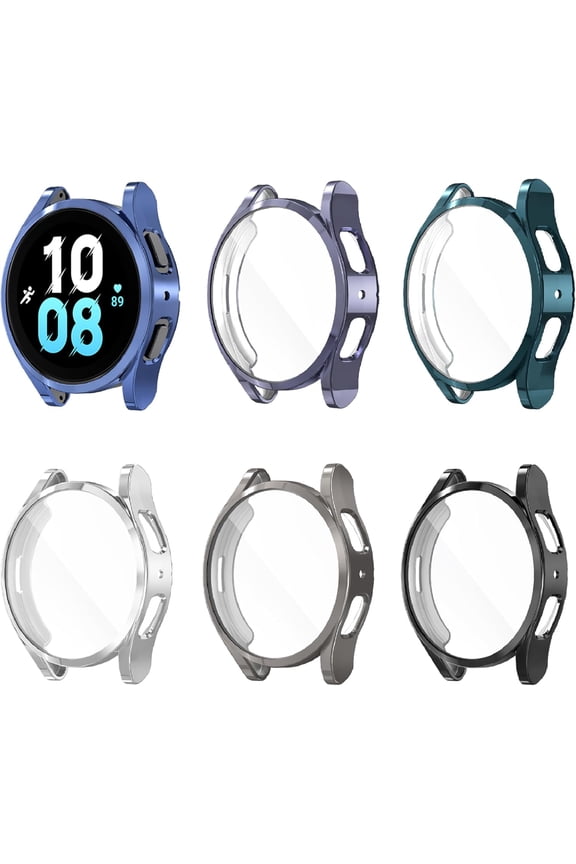 -[6 Pack] Watch Screen Protector Compatible with Samsung Galaxy Watch5 44mm(SM-R910) and Galaxy Watch4 44mm(SM-R870), Soft TPU Case Bumper,Full Protective Cover for Galaxy5&4 Smart Watch 4