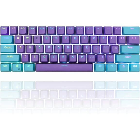 EFFFERTWQL-60 Percent PBT Keyboard Keycaps OEM Profile, Custom Keycaps Double Shot for 61 60% Mechanical Keyboard (SEHN)