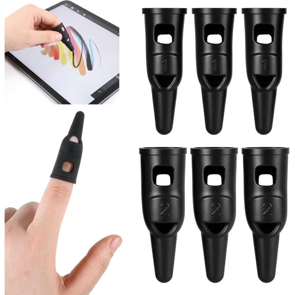 EFFFERTWQL-6Pcs Silicone Finger Stylus Pens, Finger Stylus for Touch Screen Fingers Tips High Precision Sensitivity for Touches Screen Smartphone Tablets Android Phones All Touch Screens