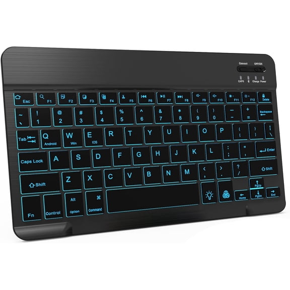 EFFFERTWQL-7 Color Backlit Bluetooth Keyboard for iPad 11th 10th Gen, iPad Pro M4 13 12.9 11 inch, iPad Air M3 M2 5th 4th Generation, iPad Mini iPhone Rechargeable Android Tablet Phone Wireless Keybo