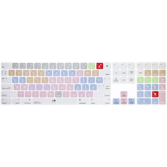 EFFFERTWQL-Avid Pro Tools Shortcut Hotkey Silicone Keyboard Cover Keypad Skin for Magic Keyboard with Numeric Keypad A1843 MQ052LL/A Released in 2017/2018(US/EU Layout)