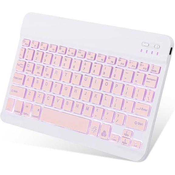 EFFFERTWQL-Backlit Bluetooth Keyboard Small Portable Wireless Keyboard Rechargeable Illuminated for Android Samsung Tablet Cell Phone Smartphone iPad A16 11th 10th Generation iPad Pro Air Mini iPhone