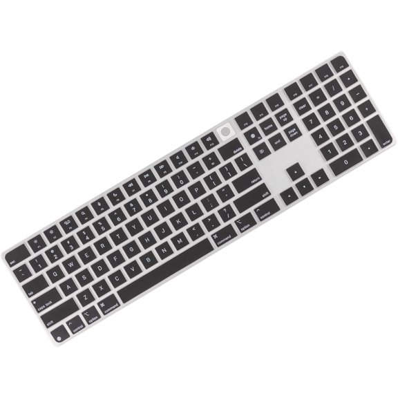 EFFFERTWQL-Black Keyboard Cover for 2024 Mac Magic Keyboard with Touch ID and Numeric Keypad A3119 US Layout
