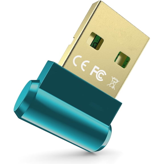 EFFFERTWQL-Bluetooth Adapter for Desktop PC, Plug & Play 5.3 USB Mini EDR Dongle Receiver & Transmitter for Laptop Computer Compatible with Headphones Keyboard Mouse Only Windows 11/10/8.1 (Green)