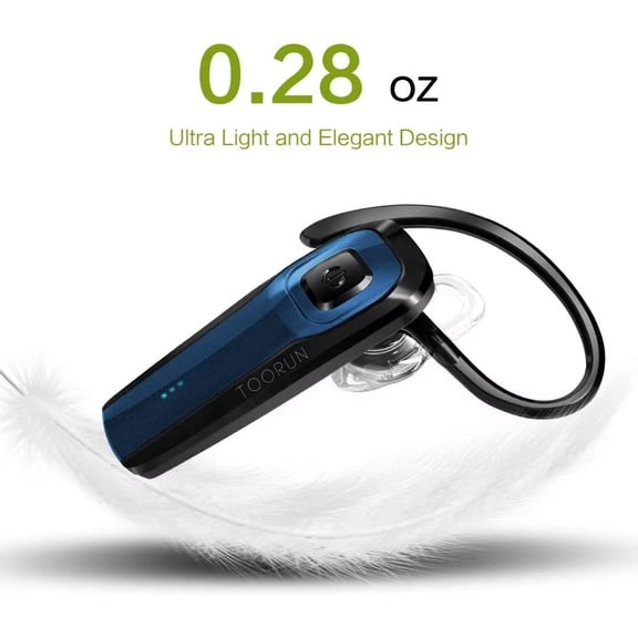 EFFFERTWQL-Bluetooth Earpiece, M26 Bluetooth Headset Handsfree V5.0 Wireless Earpiece Headphone with Noise Reduction and Microphone Compatible for Android iPhone Cell Phone Laptop - Blue