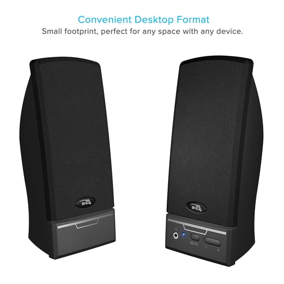EFFFERTWQL-CA-2014USB 2.0 Multimedia Desktop Computer Speakers, Compatible with USB C or A Devices, Adapter Included