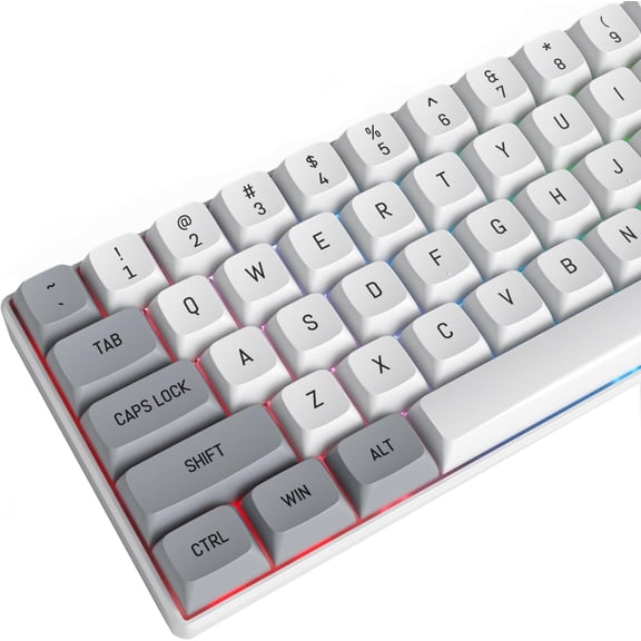 EFFFERTWQL-CSA Profile 118 Keys Double-Shot PBT Keycap Custome Keycaps for 61/68/84/87 Mechanical Gaming Keyboard (Grey)