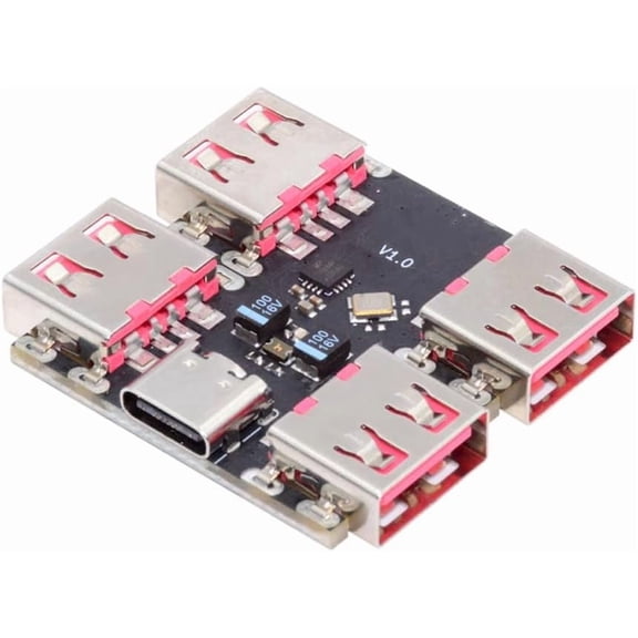 EFFFERTWQL-Cablecc USB 2.0 1-to-4 HUB PCBA USB-C to 4 USB-A hub Board (Without case) for Keyboard Mouse Scanner Printer