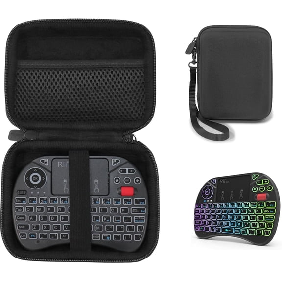 EFFFERTWQL-Case for Rii X8 Mini Keyboard, 2.4GHz Portable Wireless Keyboard with Touchpad Mouse (Black)