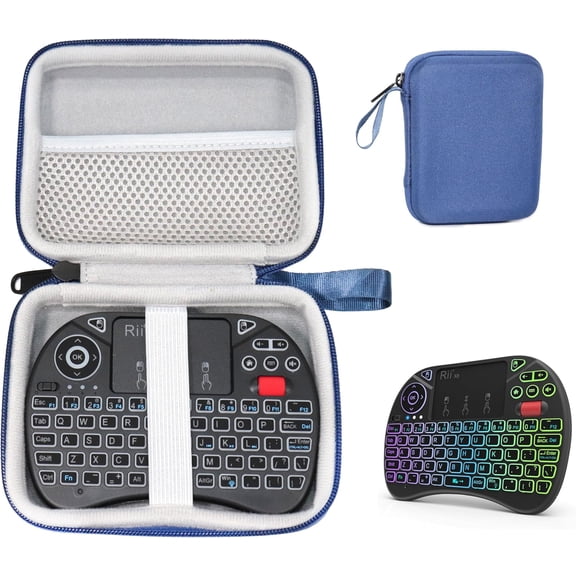 EFFFERTWQL-Case for Rii X8 Mini Keyboard, 2.4GHz Portable Wireless Keyboard with Touchpad Mouse (Blue)