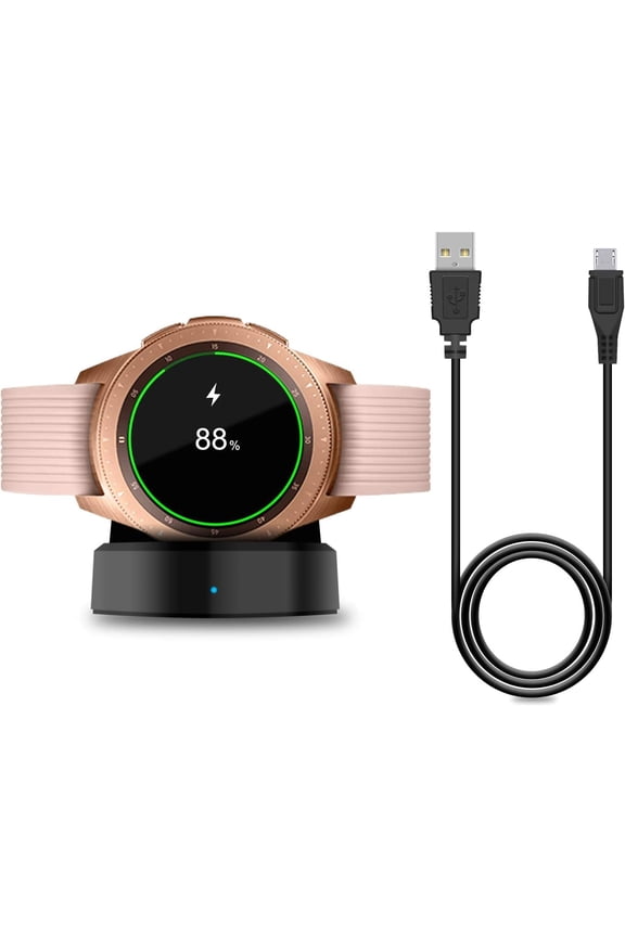 -Charger Compatible with Samsung Galaxy Watch 42mm/46mm, Upgraded Charging Cradle Dock for Galaxy SM-R800/R810/R815 Smart Watch Charger (Not Charge for Galaxy 3/4/5/6/7 and Active 1/2), Bla