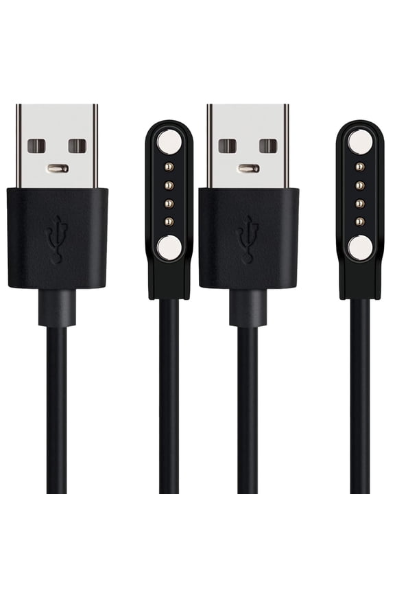 -Compatible with K52 Smartwatch Charger, 100cm Magnetic USB Charging Cable Replacement Charger Cable Compatible with LIGE K52/SUNKTA K52/Linwear K52/EIGIIS K52 Smart Watch (Black+Black)