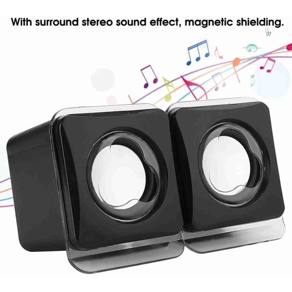 EFFFERTWQL-Computer Speakers for Desktop PC Laptop, USB 2.0 Mini Wired Combination Speaker Stereo Clear Speaker System with Volume Control