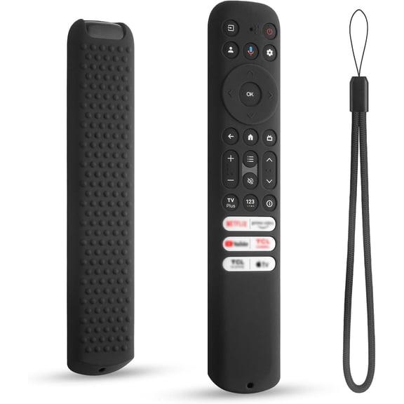 EFFFERTWQL-Cover Case for TCL Remote RC813 FMB1, RC923 FMB3, RC902V FMR1 2023, Silicone Sleeve for TCL Remote Control(Black)