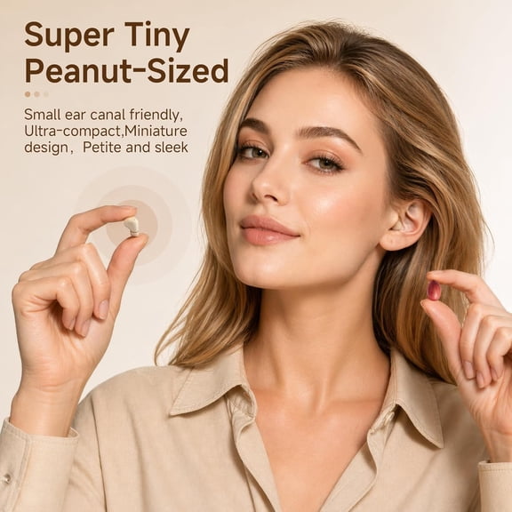 EFFFERTWQL-Discreet Mini Invisible Earbuds Wireless Bluetooth Micro Hidden Sleep Tiny Small Earbuds for Sleeping Ear Buds for Small Ears Spy Earpiece Hidden Mini Invisible Headphones for Work