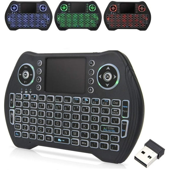 EFFFERTWQL-Easytone Backlit Mini Wireless Keyboard with Touchpad Mouse Combo Remote Control with Rechargeable Li-ion Battery and Multimedia Keys for Android TV Box HTPC PS3 Smart TV PC X-Box Linux Wi