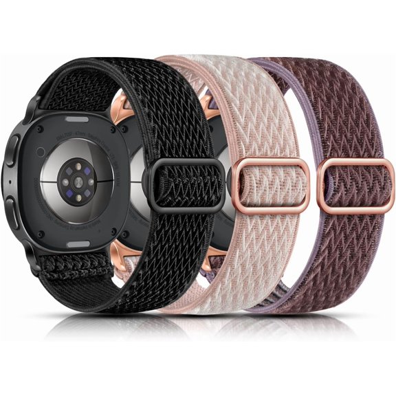EFFFERTWQL-Elastic Bands Compatible with Samsung Galaxy Watch 8 7 6 5 4 40mm 44mm/Galaxy Watch 8 Classic 6 4 Classic 43mm 47mm 42mm 46mm/5 Pro Band 45mm/Active 2,3 Pack 20mm Adjustable Nylon Sport Ba