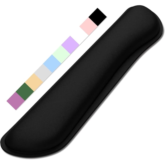 EFFFERTWQL-Enlarge Keyboard Wrist Rest, Cute Memory Foam Keyboard Wrist Cushion for Computer Desk Mats Support, Typing Pain Relief Ergonomic Mouse Pad Rests with Non-Slip Base for Gaming, Laptop, Bla