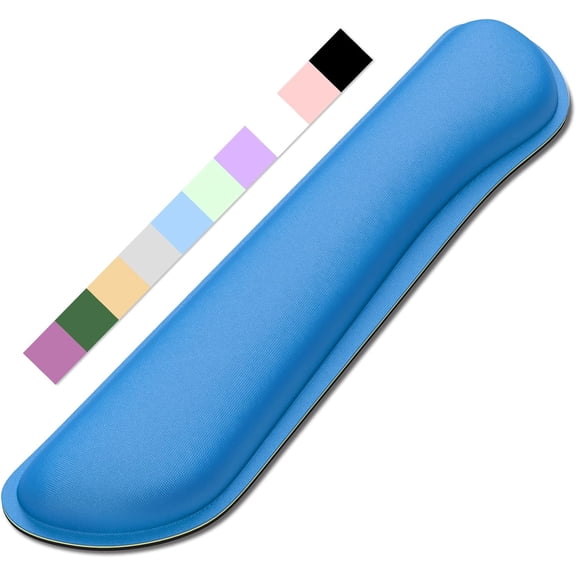 EFFFERTWQL-Enlarge Keyboard Wrist Rest, Memory Foam Keyboard Wrist Cushion for Computer Desk Mats Support, Typing Pain Relief Ergonomic Mouse Pad Rests with Non-Slip Base for Gaming, Laptop, Dark Blu