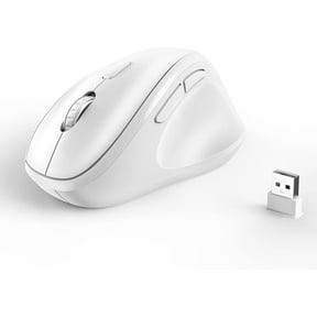 EFFFERTWQL-Ergonomic Wireless Mouse 2025 New Updated Smaller with USB-A Receiver for PC Computer, Laptop and Desktop, Ergo Mouse Vertical with Silent Clicks Long Battery Life, Up to 1600 DPI, White