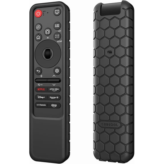 EFFFERTWQL-Fintie Silicone Case for LG MR25GA Remote Control, Lightweight Anti Slip Shockproof Protective Cover for LG OLED Smart TV C5 B5 G5 M5 Series Magic Remote 2025 (Black)
