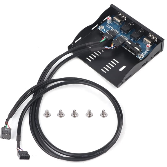 EFFFERTWQL-Floppy Front Panel, Metal USB2.0 Front Panel Hub, 3.5 inches Floppy Bay Front Panel for Computer Desktop