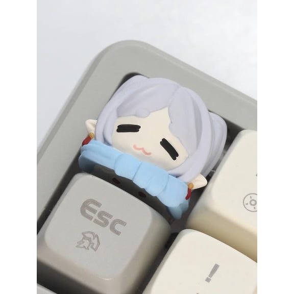 EFFFERTWQL-Frieren Keycap, Handmade Artisan Resin Replacement ESC Key for Custom Cherry MX Gaming Mechanical Keyboard