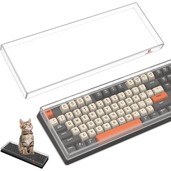 EFFFERTWQL-Gaming Keyboard Dust Cover Mechanical Keyboard Cover Premium Clear Acrylic Keyboard Cover for 80% 87 Keys Keychron C1/RK M75 TKL Wireless Gaming Computer Keyboard (L13.8'' * W5.12'' * H0.9