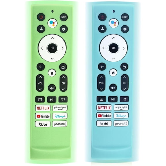 EFFFERTWQL-Glow in The Dark Remote Cover Soft Silicone Remote Control Cover, Luminous Anti-Slip Protective Sleeve Compatible with Hisense TV Remote, Durable Shockproof Full Cover with Hanging Strip,
