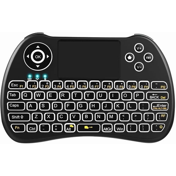 EFFFERTWQL-H9 Mini Keyboard with Backlit,2.4GHz Wireless Keyboard with Touchpad for PC, Smart TV, Android TV Box, HTPC/IPTV,Windows 7 8 10Not Suport Bluetooth