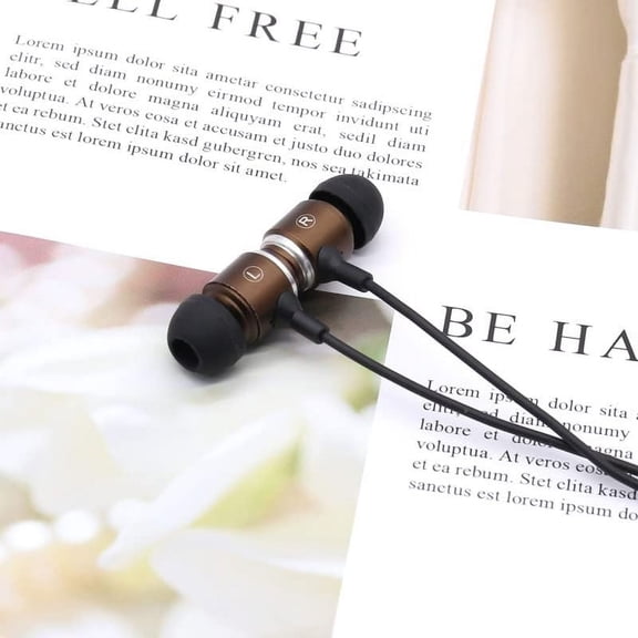 EFFFERTWQL-Headphones with Extra Long Cord Extra Earbuds for PC TV Ear Listening Earbuds Without Microphone Plug in Headphones Ear Buds for Computer with No Mic Earphones Brown 10FT