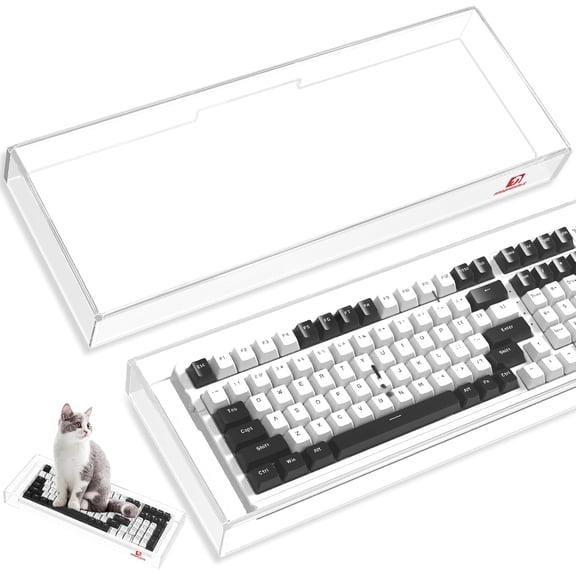 EFFFERTWQL-KC04 Acrylic Clear Transparent Keyboard Cover(17.4 * 6.5 * 1.89 inch) with Dustproof Waterproof Anti-hit Anti-cat Protective Case for Standard 98Key Mechanical Gaming Keyboard