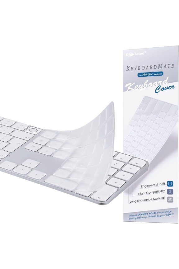 -Keyboard Cover for 2024 M4 iMac Magic Keyboard (Europe Layout, 7 Shape Enter Key)(Model A3119, Touch ID, with Numeric Key) - Ultra Thin, Protective and Clear Keyboard Cover Protector Skin