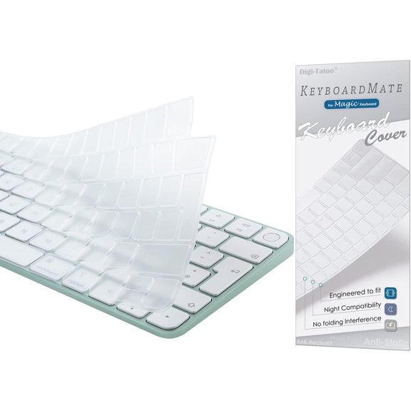 EFFFERTWQL-Keyboard Cover for New M4 iMac Magic Keyboard(Europe Layout, 7 Shape Enter Key) Model A3118/A2449, Touch ID Version w/o Numeric Key - Ultra Thin, Protective and Clear Protector Skin
