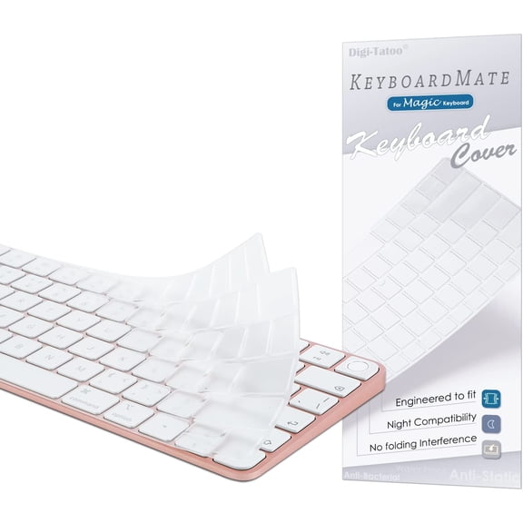 EFFFERTWQL-Keyboard Cover for New M4 iMac Magic Keyboard (Model A3118/A2449, Touch ID Version, w/o Numeric Key) - Ultra Thin, Protective and Clear Keyboard Cover Protector Skin