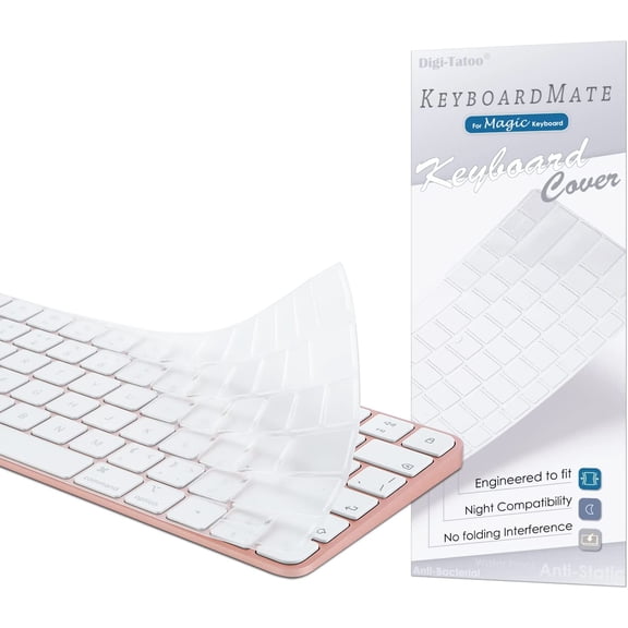 EFFFERTWQL-Keyboard Cover for New M4 iMac Magic Keyboard (Model A3203/A2450, w/o Touch ID, w/o Numeric Key) - Ultra Thin, Protective and Clear Keyboard Cover Protector Skin