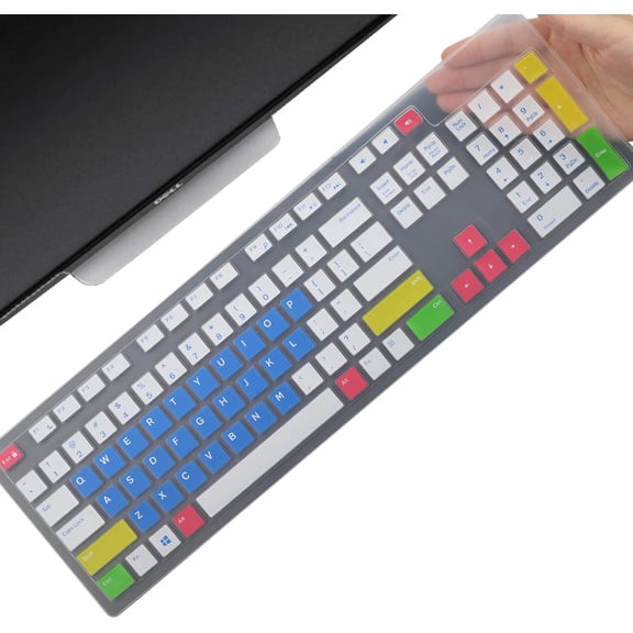 EFFFERTWQL-Keyboard Cover Skin for Dell KM636 KB216 KB216t KB216d KB216p Wired & Wireless Keyboard, Dell Optiplex 5250 3050 3240 5460 7450 7050, Dell Inspiron Desktop 24" 27" 5400 5490 7700 7790 3475