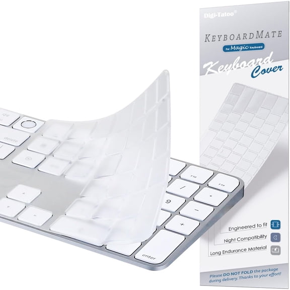 EFFFERTWQL-Keyboard Cover for iMac Magic Keyboard (Model A3119, Touch ID, with Numeric Key) - Ultra Thin, Protective and Clear Keyboard Cover Protector Skin