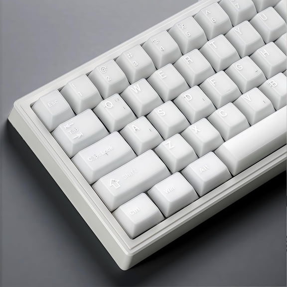 EFFFERTWQL-Keyboard keycaps Set, Double Shot PBT keycaps,Cherry Profile Custom Key caps 60 65 75 100 Percent for Cherry-mx Full Size Retro Mechanical Keyboard,White Jade