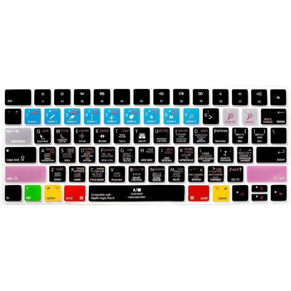 EFFFERTWQL-Logic Pro X Functional Shortcut Hotkey Keyboard Cover Silicone Skin for Magic Wireless Keyboard MLA22LL/A (A1644,2015 Released) with US Layout
